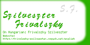 szilveszter frivalszky business card